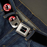 Dodge Red Rhombus Full Color Seatbelt Belt - DODGE SCAT PACK CLUB Bumblebee Logo Black/Red/White Webbing