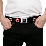 Dodge Red Rhombus Full Color Seatbelt Belt - DODGE SCAT PACK CLUB Bumblebee Logo Black/Red/White Webbing