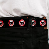 Dodge Red Rhombus Full Color Seatbelt Belt - DODGE SCAT PACK CLUB Bumblebee Logo Black/Red/White Webbing