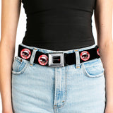 Dodge Red Rhombus Full Color Seatbelt Belt - DODGE SCAT PACK CLUB Bumblebee Logo Black/Red/White Webbing