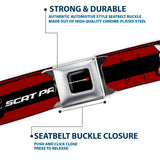 Dodge Red Rhombus Full Color Seatbelt Belt - Dodge SCAT PACK Badge Logo Stripe Red/Black/White Webbing