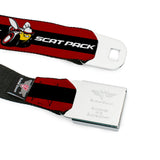 Dodge Red Rhombus Full Color Seatbelt Belt - Dodge SCAT PACK Badge Logo Stripe Red/Black/White Webbing