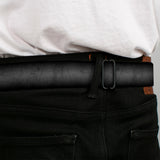 DODGE Full Color Gray Red Seatbelt Belt - Dodge 100th Anniversary Logo Black-Gray Fade/Red Webbing