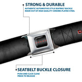 DODGE Full Color Gray Red Seatbelt Belt - Dodge 100th Anniversary Logo Black-Gray Fade/Red Webbing