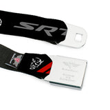 Dodge Rhombus Icon Full Color Black Red Seatbelt Belt - Dodge SRT Demon/Rhombus/Hellcat Logo Black/Silver/Red/White Webbing