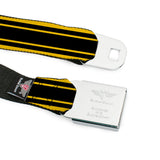 SUPER BEE Logo Full Color Black Yellow White Seatbelt Belt - SUPER BEE Logo/Stripes Black/Yellow/White Webbing