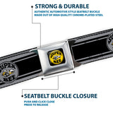 SUPER BEE Logo Full Color Black Yellow White Seatbelt Belt - SUPER BEE Logo/Stripes Black/Gray/Yellow/White Webbing