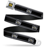 SUPER BEE Logo Full Color Black Yellow White Seatbelt Belt - SUPER BEE Logo/Stripes Black/Gray/Yellow/White Webbing