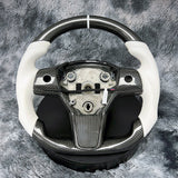 2017-2023 Tesla Model 3 Carbon Fiber Steering Wheel — Round