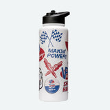 VP Racing - 34 oz. Quencher White Stainless Steel Water Bottle