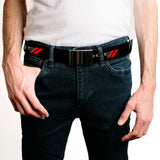 Web Belt Blank Chrome Buckle - Dodge Red Rhombus REPEAT Webbing
