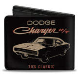Bi-Fold Wallet - DODGE CHARGER R/T 70'S CLASSIC Profile Black
