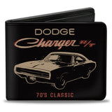 Bi-Fold Wallet - DODGE CHARGER R/T 70'S CLASSIC Profile Black