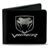 Bi-Fold Wallet - Dodge Viper Black Silver Logo