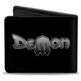 Bi-Fold Wallet - Vintage Dodge DEMON Logo Black Silver-Fade