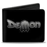 Bi-Fold Wallet - Vintage Dodge DEMON Logo Black Silver-Fade