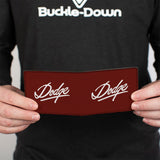 Bi-Fold Wallet - DODGE Emblem Script Burgundy White
