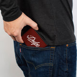 Bi-Fold Wallet - DODGE Emblem Script Burgundy White