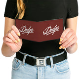 Bi-Fold Wallet - DODGE Emblem Script Burgundy White