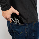 Bi-Fold Wallet - DODGE GARAGE Emblem Stripe Black Light Gray