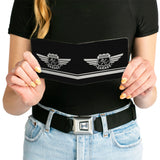 Bi-Fold Wallet - DODGE GARAGE Emblem Stripe Black Light Gray