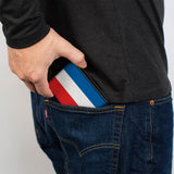 Bi-Fold Wallet - MOPAR Chrysler Logo White Blue Red Black