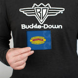 Bi-Fold Wallet - MOPAR 1937-1947 Logo-USE CHRYSLER ENGINEERED MOPAR PARTS AND ACCESSORIES Blue Yellow Red