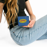 Bi-Fold Wallet - MOPAR 1937-1947 Logo-USE CHRYSLER ENGINEERED MOPAR PARTS AND ACCESSORIES Blue Yellow Red