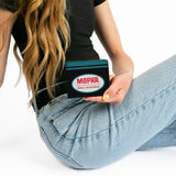 Bi-Fold Wallet - MOPAR 1954-1958 Logo + Chrysler Logo Top Stripe Black Blue Red White