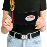 Bi-Fold Wallet - MOPAR 1954-1958 Logo + Side Stripe Black Blue Red