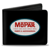 Bi-Fold Wallet - MOPAR 1954-1958 Logo + Side Stripe Black Blue Red