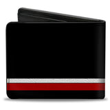 Bi-Fold Wallet - PLYMOUTH Text Stripe Black White Red