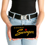 Hinged Wallet - Dodge DART SWINGER Script Black Red Yellow-Fade