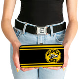 Hinged Wallet - SUPER BEE Logo Stripes Black Yellow