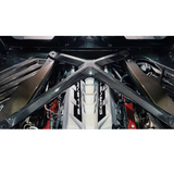 Dry Carbon Fiber Engine Bay X‑Brace for Chevrolet Corvette C8 Z51 Z06 Z07