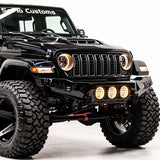 Jeep Wrangler Baja Steel Front Bumper with 3 LED Lights 2018-2026