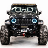 Jeep Gladiator Front Bumper Stubby 2020-2026 with Cube Lights and Light Bar