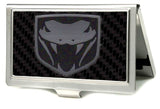Business Card Holder - SMALL - Dodge Viper Marquetry Carbon Fiber Metal