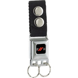 Keychain - Dodge Rhombus Stripe Demon-Hellcat Icon Full Color Black Red White - Black