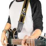 Guitar Strap - SUPER BEE Logo Stripes Black Yellow