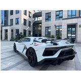 SVJ Style Dry Carbon Fiber Rear Wing Engine Hood Lid for Lamborghini Aventador LP700 LP720 LP740 LP750 Coupe