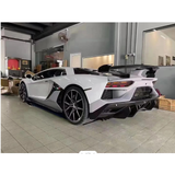 SVJ Style Dry Carbon Fiber Rear Wing Engine Hood Lid for Lamborghini Aventador LP700 LP720 LP740 LP750 Coupe