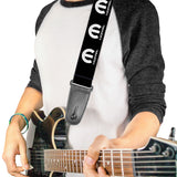 Guitar Strap - MOPAR Logo Repeat Black White