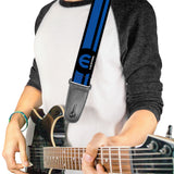 Guitar Strap - MOPAR Logo Stripe Black Blue