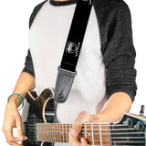 Guitar Strap - Dodge Viper Black Silver Logo REPEAT