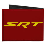 Canvas Bi-Fold Wallet - Dodge Hellcat Logo + SRT Burgundy Yellow
