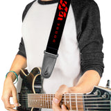 Guitar Strap - Dodge 100th Anniversary Logo Stripe Black Red