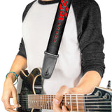 Guitar Strap - Dodge 100th Anniversary Logo Black-Gray Fade Red