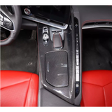 Carbon Fiber Center Console Cover + Cup Holder Lid Cover for Chevrolet Corvette C8