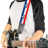 Guitar Strap - MOPAR Logo Stripe Blue White Red
